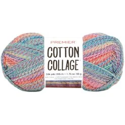 Premier® Premier Cotton Collage Crochet & Knitting Yarn, Party Multi- 50g Cotton Blended Yarn