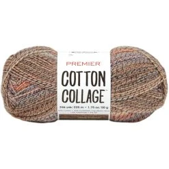 Premier® Premier Cotton Collage Crochet & Knitting Yarn, Brown Multi- 50g Cotton Blended Yarn