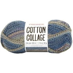Premier® Premier Cotton Collage Crochet & Knitting Yarn, Sea Multi- 50g Cotton Blended Yarn