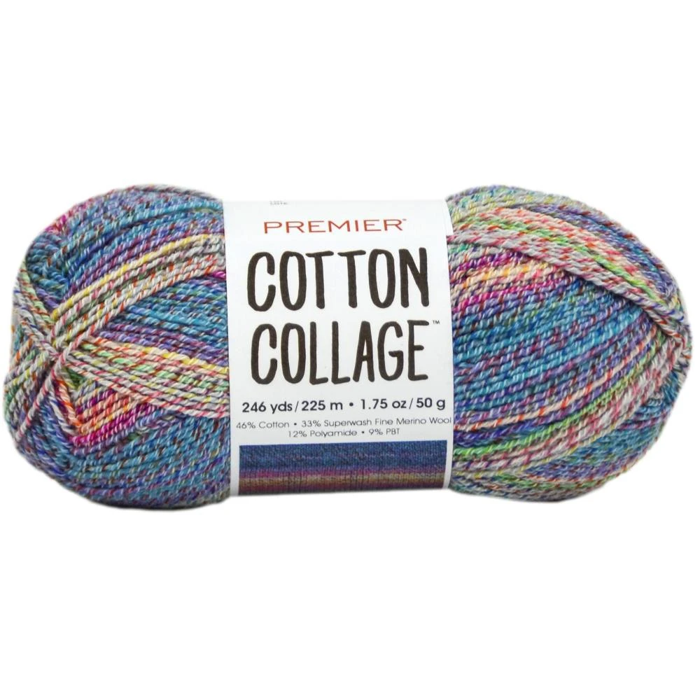 Premier® Premier Cotton Collage Crochet & Knitting Yarn, Circus Multi- 50g Cotton Blended Yarn