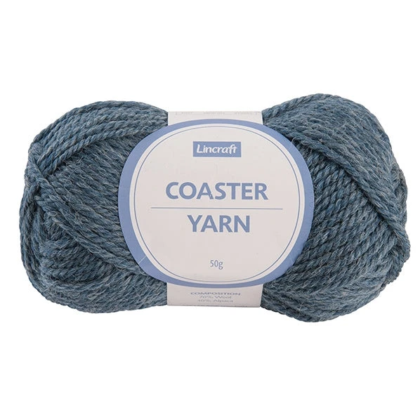 Lincraft Coaster Crochet & Knitting Yarn, Denim- 50g Wool Alpaca Blend Yarn