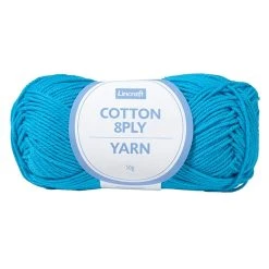 Lincraft Makr Cotton Crochet & Knitting Yarn 8ply, Aqua- 50g Cotton Yarn