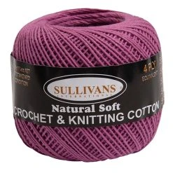 Sullivans Crochet And Knitting Yarn 4ply, Rose- 50g Cotton Yarn