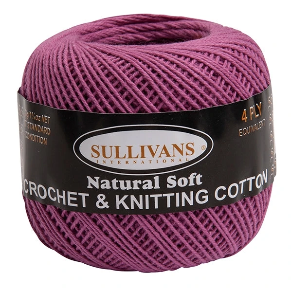 Sullivans Crochet And Knitting Yarn 4ply, Rose- 50g Cotton Yarn