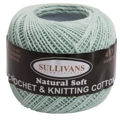 Sullivans Crochet And Knitting Yarn 4ply, Aqua- 50g Cotton Yarn