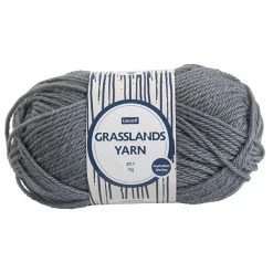 Lincraft Grasslands Crochet & Knitting Yarn 8ply, Charcoal- 50g Merino Wool Yarn
