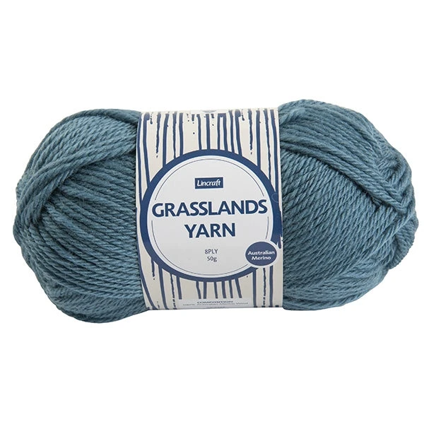 Lincraft Grasslands Crochet & Knitting Yarn 8ply, Slate Green- 50g Merino Wool Yarn