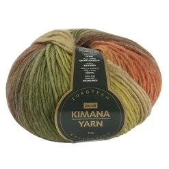 European Collection Kimana Crochet & Knitting Yarn, Grass Mix- 100g Wool Acrylic Yarn