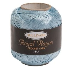 Sullivans Crochet Yarn 3ply, Sky Blue- 50g Royal Rayon Yarn