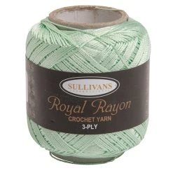 Sullivans Crochet Yarn 3ply, Mint- 50g Royal Rayon Yarn