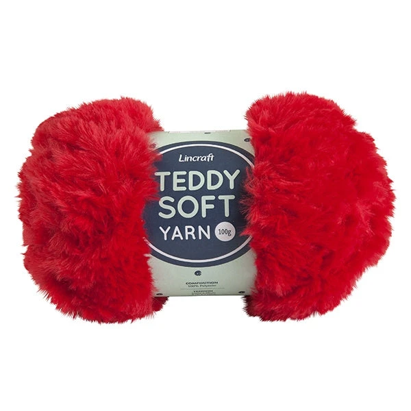 Makr Teddy Soft Crochet & Knitting Yarn, Red- 100g Polyester Yarn